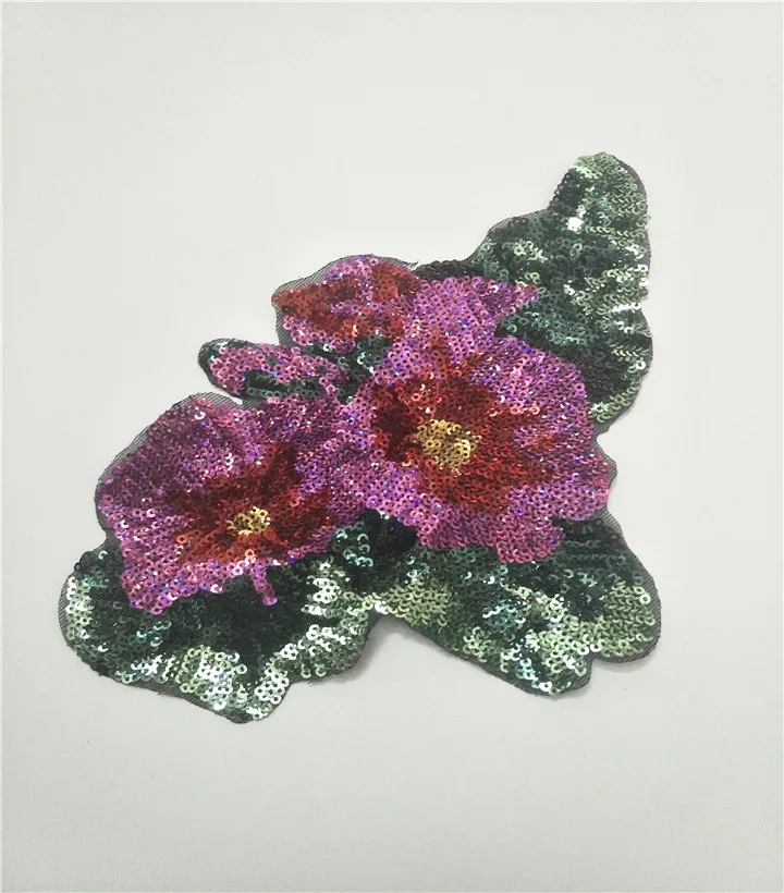 

Flower sew on sequins patch vintage embroidery fabric applique T-shirt Sweater bgas clothing accessories decoration patches