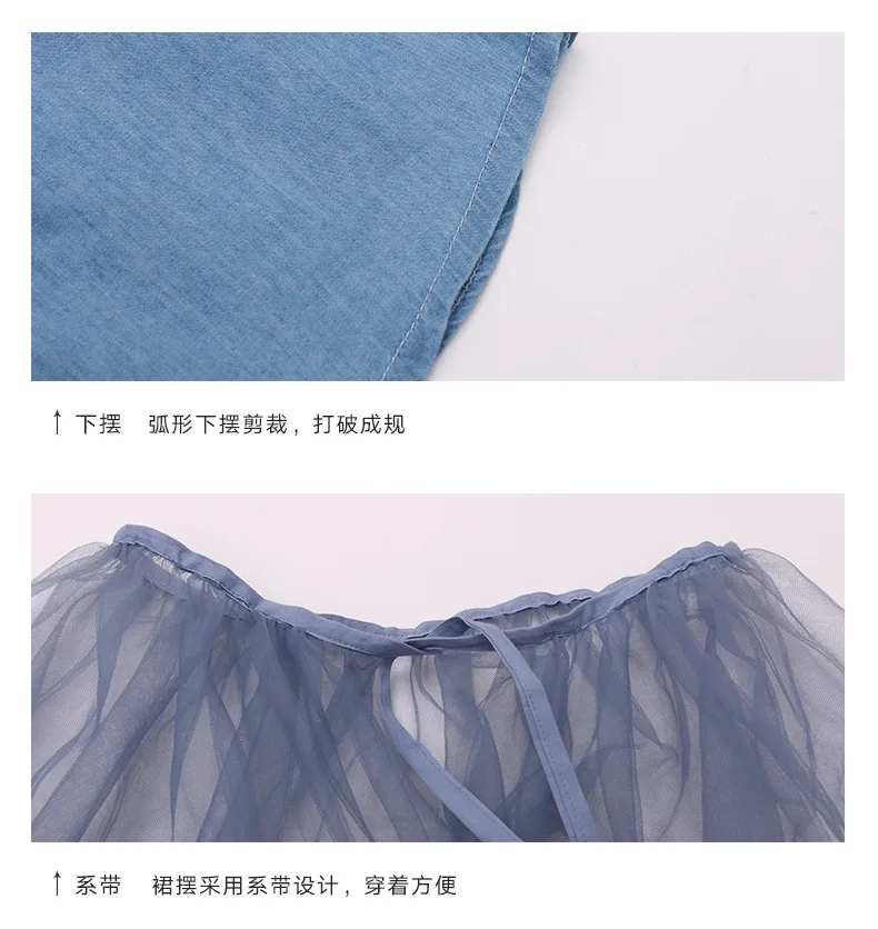 Платье для девочек ясельного возраста лето 2019 детское модное джинсовое