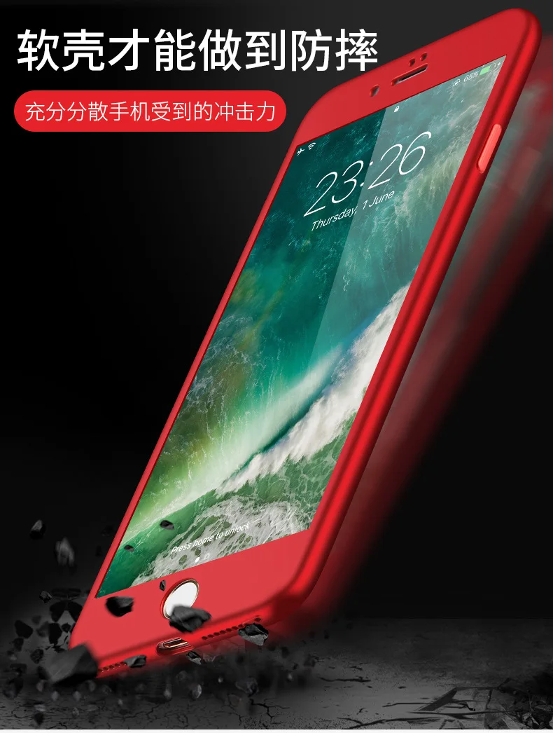 Роскошный 360-градусный чехол для телефона iPhone X 8 7 6 6S Plus XR XS MAX противоударный