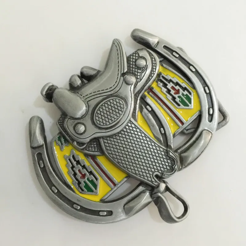 Retail Western High quality Saddle Cowboy Belt Buckles With 9.5*9cm 113.6g Metal Leather Accessories For 4cm Wideth |