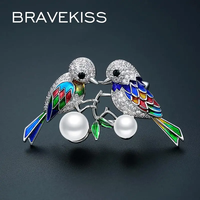 BRAVEKISS новинка модная эмалированная брошь в виде животного винтажная Большая