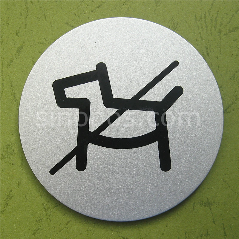 Самоклеющаяся стальная вывеска без домашних животных 83 мм алюминиевые