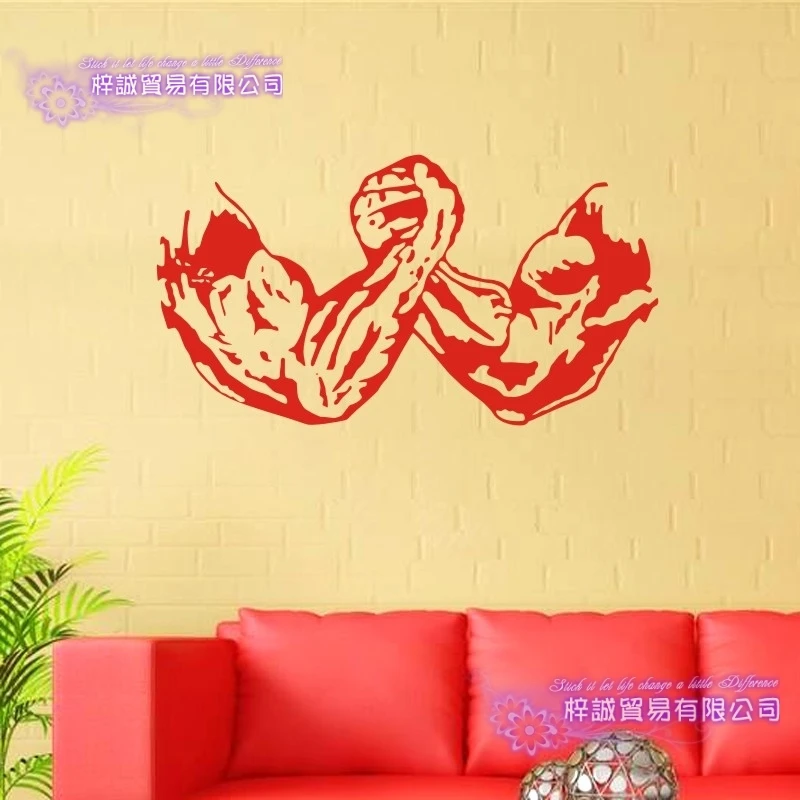 Arm Wrestling Muscle Fitness Club Decal Gym Sticker Decor Posters Vinyl Decoracion Wall Decals Mural Car | Дом и сад