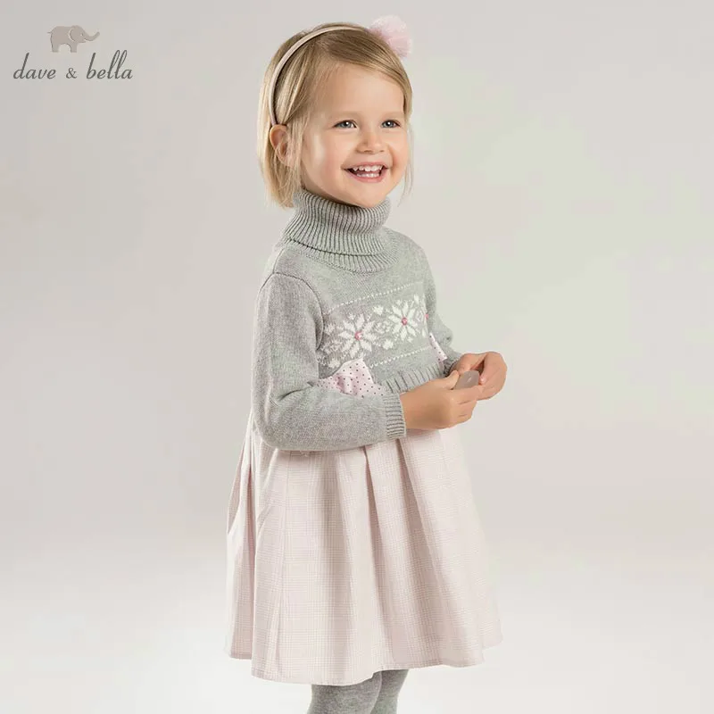 Dave bella autumn infant baby girl's fashion dress kids birthday party toddler children woolen DB8430 | Детская одежда и обувь