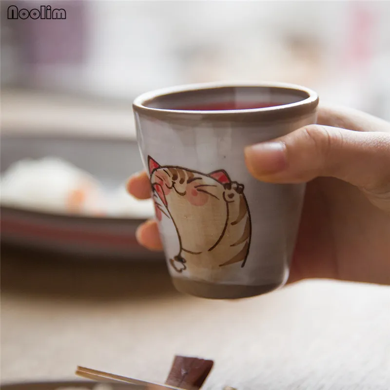 NOOLIM Japaneses глина милый кот чайный горшок чайная чашка для воды коричневый белый керамический/фарфоровый чайник посуда для напитков чайные аксессуары