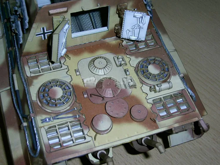 3D бумажная модель в масштабе 1:25 Немецкий тигр Охота тяжелый танк Разрушитель
