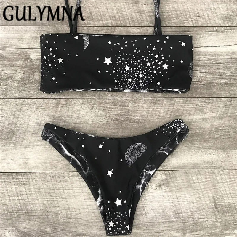 Женский бразильский купальник с принтом GULYMNA низкой талией бандо Mayo Biquini Maillot De Bain