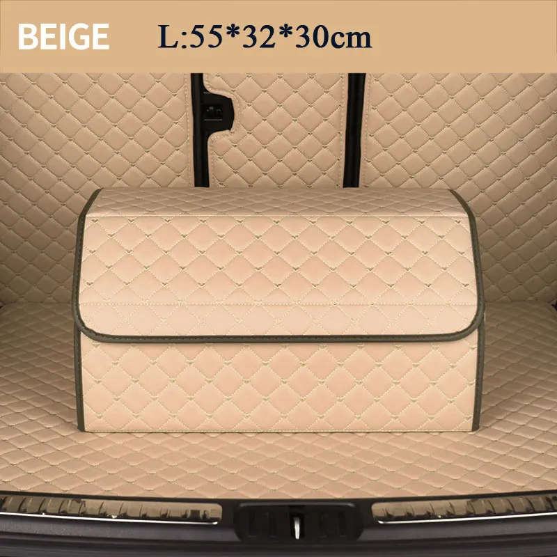 beige 03 L Автомобильный органайзер для багажника, сумка для хранения, авто сумка для мусора, сумка для инструментов, Складная Большая сумка для хранения груза, аксессуары для автомобиля, розовый/синий - Название цвета: beige 03 L