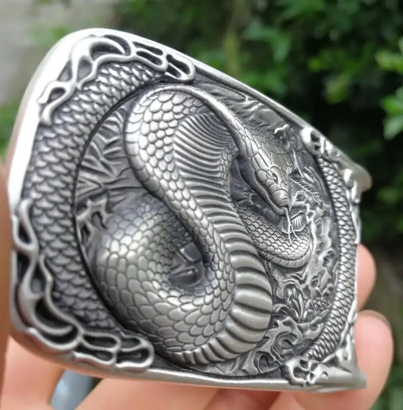 

Cobra Male Jewelry 999 Silver Belt Buckle