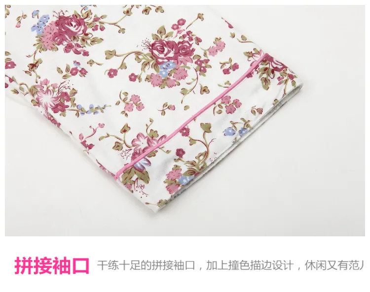 Бесплатная доставка 2016 Женская весенне-осенняя Хлопковая пижама комплект одежды