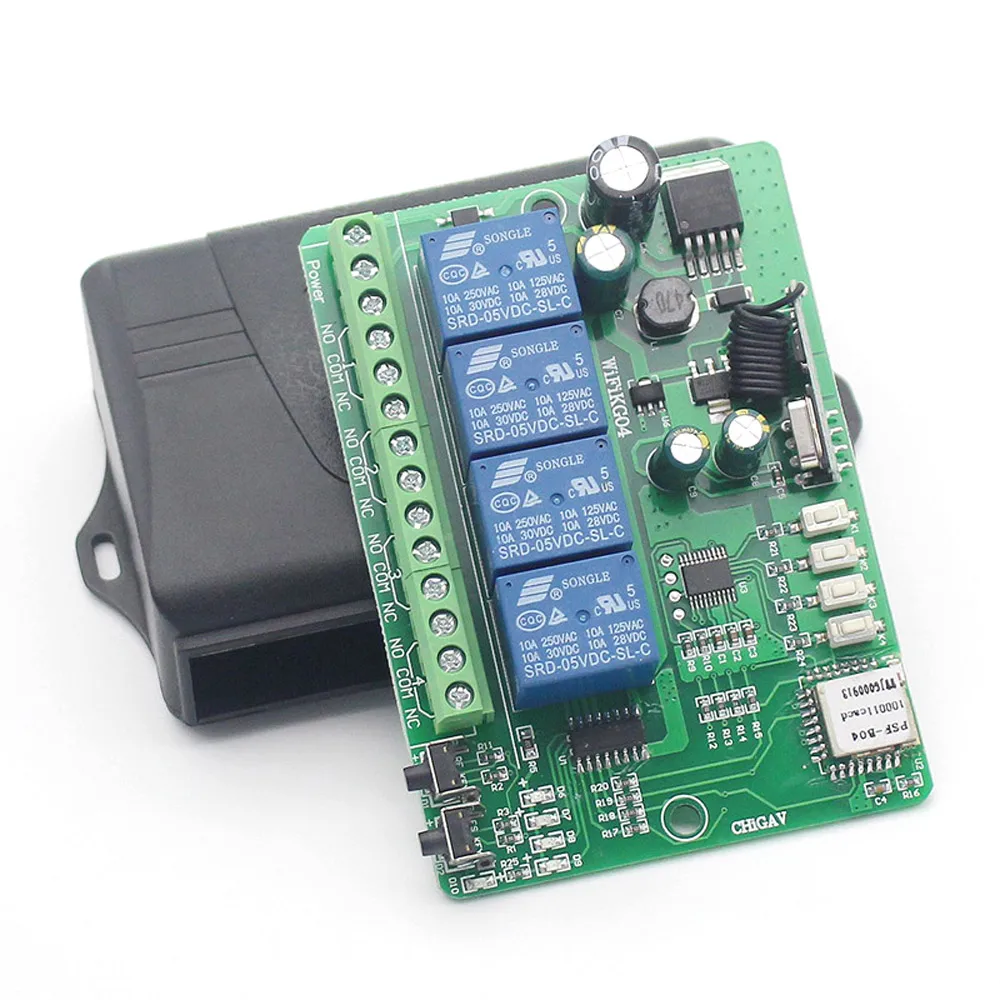 Ktnnkg AC DC 7 V-36 V 4CH Wi-Fi пульт дистанционного переключателя Беспроводной Универсальный Приемник для гаражных ворот и 2/4 шт. Ev1527 433 МГц RF пульт дистанционного управления