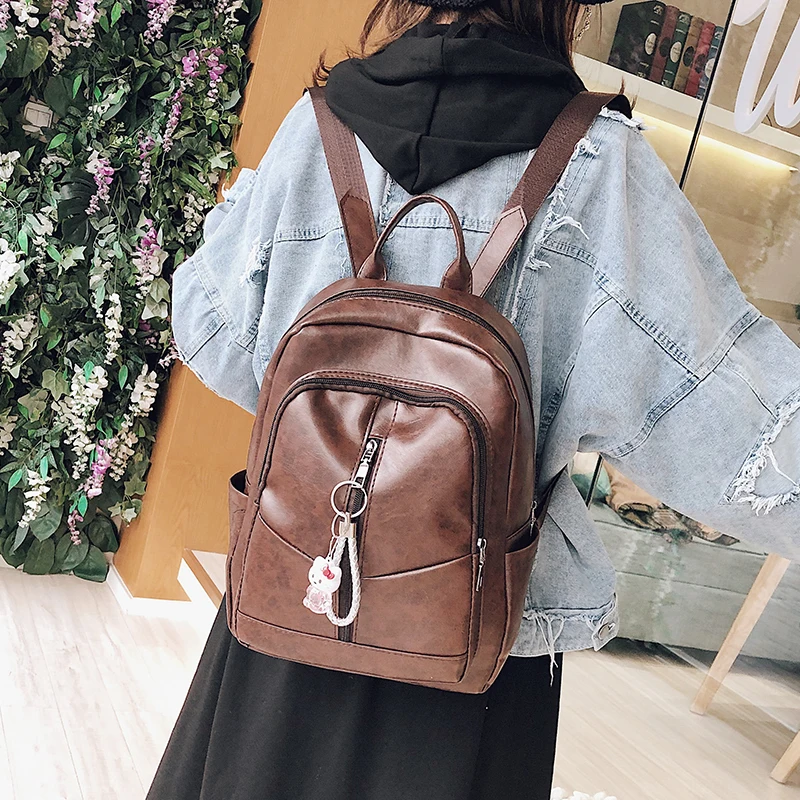 Женский кожаный рюкзак Sac a Dos повседневный на плечо для путешествий 2019 | Багаж и