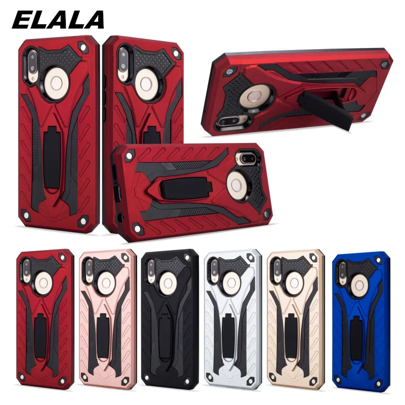 P Smart + Silicone Case For Huawei Nova 3i Hybrid Armor Shockproof Kickstand Phone Back Cover 3 6.3'' |