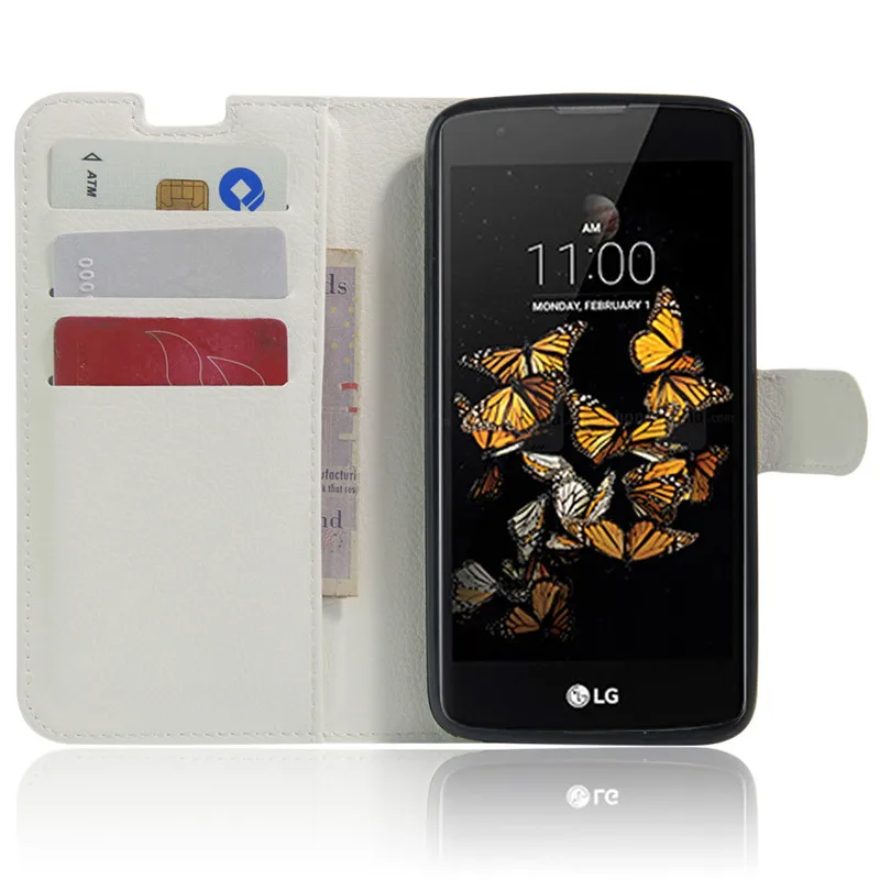 Кожаный чехол книжка для LG K8 бумажник Lte K350 K350E K350N 5 0 дюйма мобильный телефон