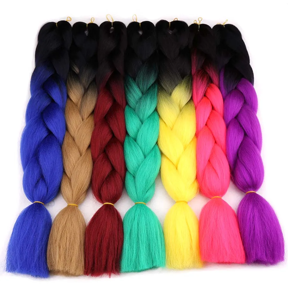 Амир Ombre синтетические Моноволокно плетение волос для вязания крючком косы