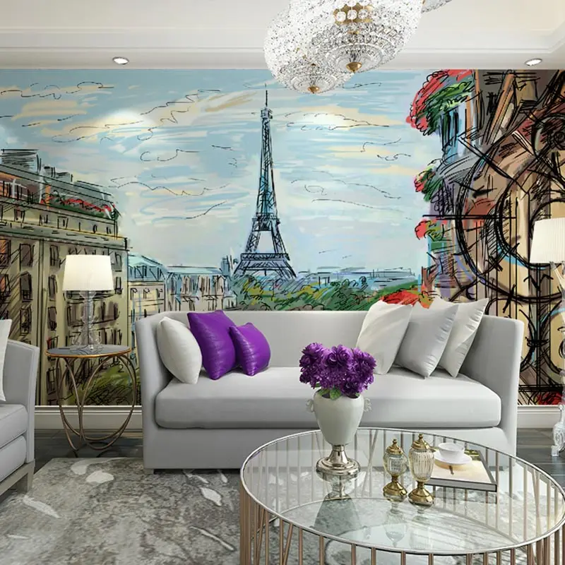 Картина маслом Эйфелевой башни настенная бумага домашний декор фото обои для