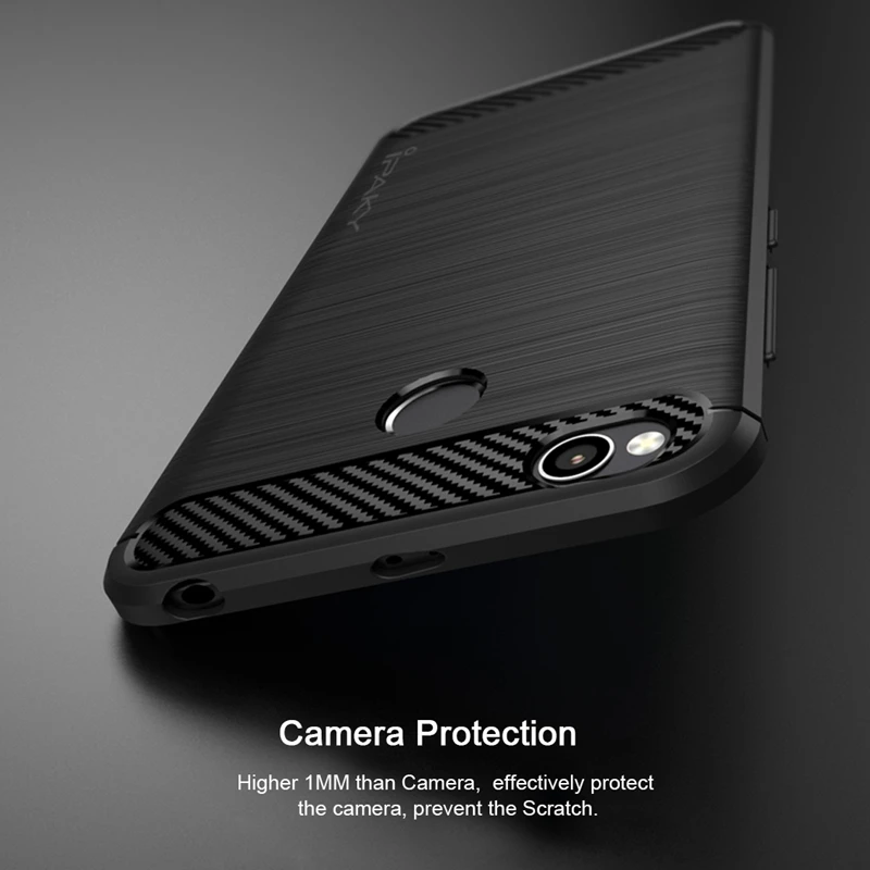 Original IPAKY case For Xiaomi Redmi 4X Soft Brushed Carbon Fiber Texture Silicone cover Case |