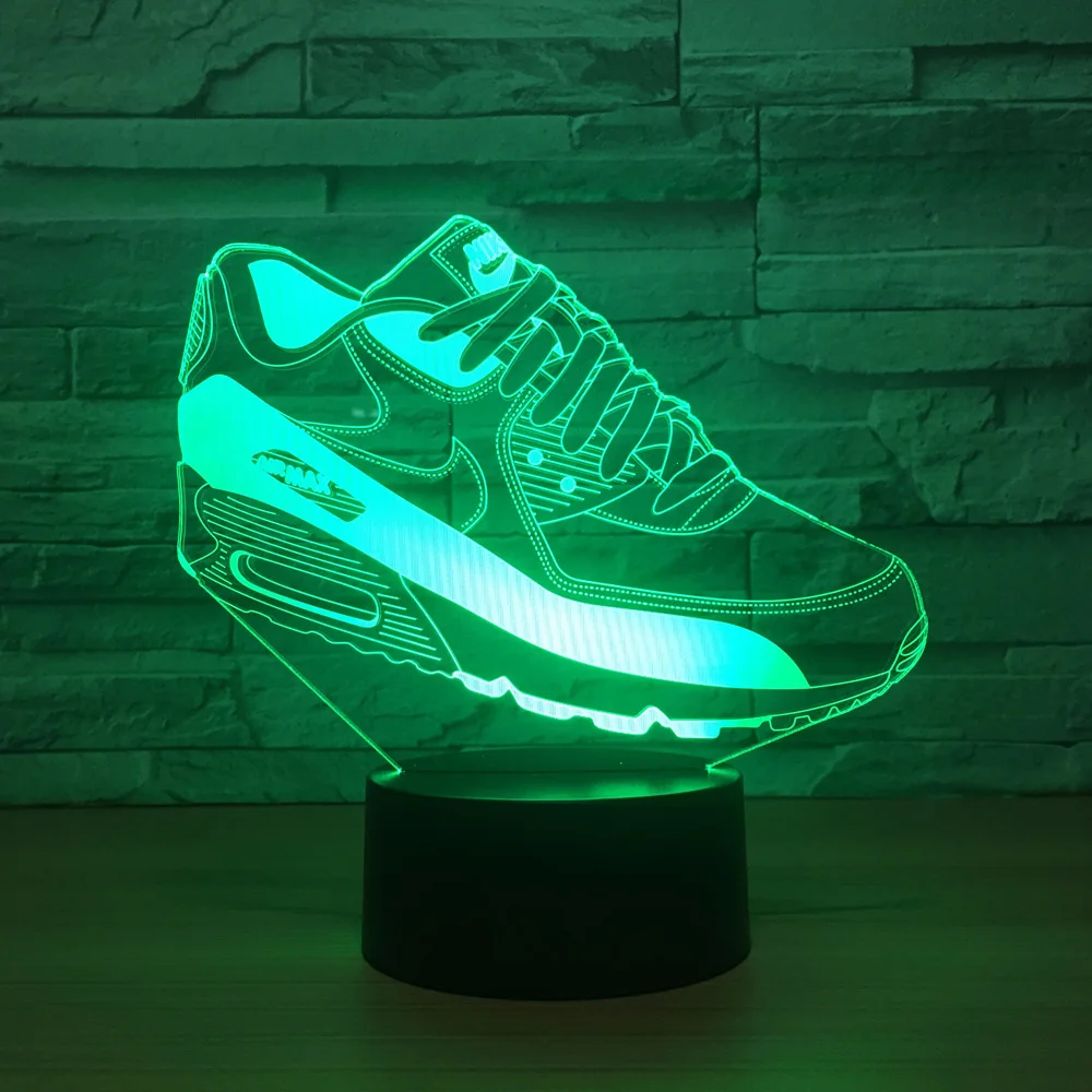 7 цветов Изменение 3D Визуальный Led движение обувь ночные светильники сенсорный Usb градиенты настольная лампа детский сон освещение приспособление домашний декор