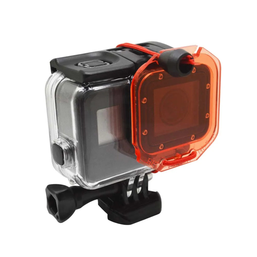 JMFOTO красный подводный фильтр для объектива с веревкой GoPro Hero 5 6 стандартный