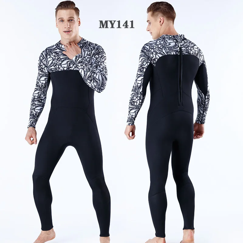 3 мм неопреновый мужской женский Печатный сиамский гидрокостюм для серфинга