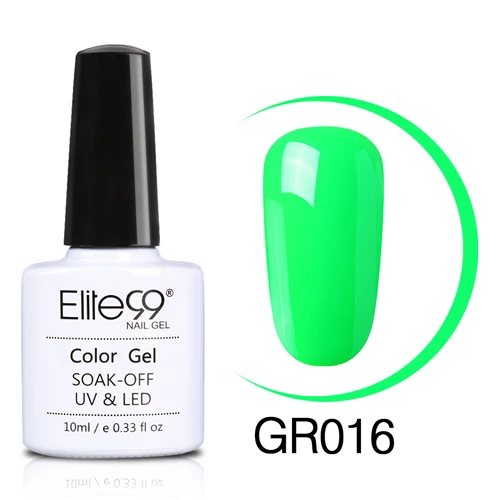 016 Elite99 Soak Off Green Series Гель-лак 10 мл Светодиодный УФ-гель лак для ногтей Праймер УФ гель лак для ногтей художественная краска для маникюра - Цвет: 016