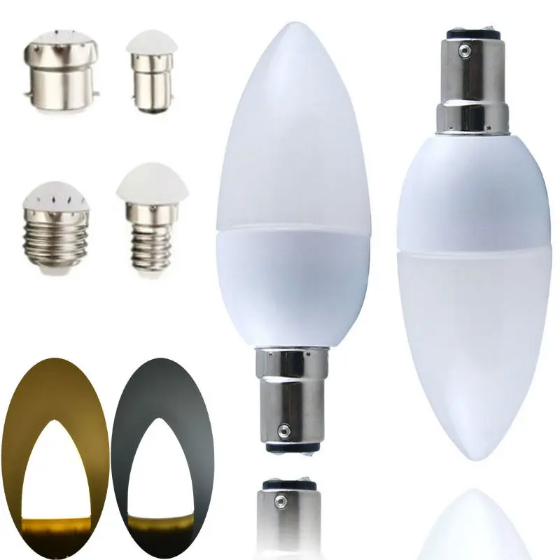 E14 E27 B15 B22 штык светодиодный Свеча светильник 3 Вт светодиодные лампы 2835 SMD