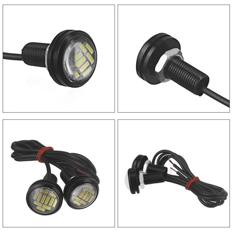 Белый светодиодный светильник Eagle Eye DC 12 В 4014 12SMD 23 мм дневные ходовые огни DRL
