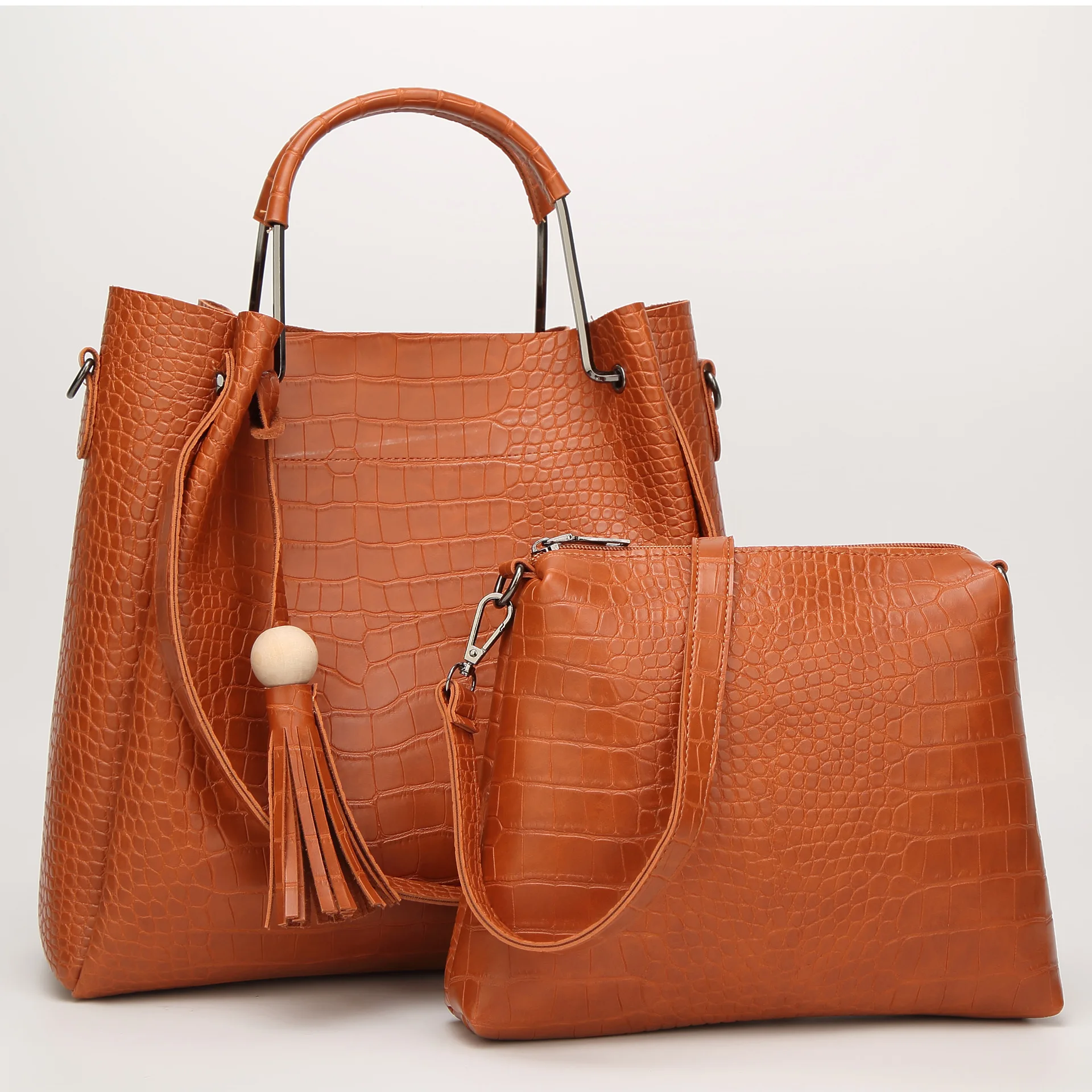 JIULIN New mother bucket single shoulder oblique slant hand female crocodile pattern bag | Багаж и сумки
