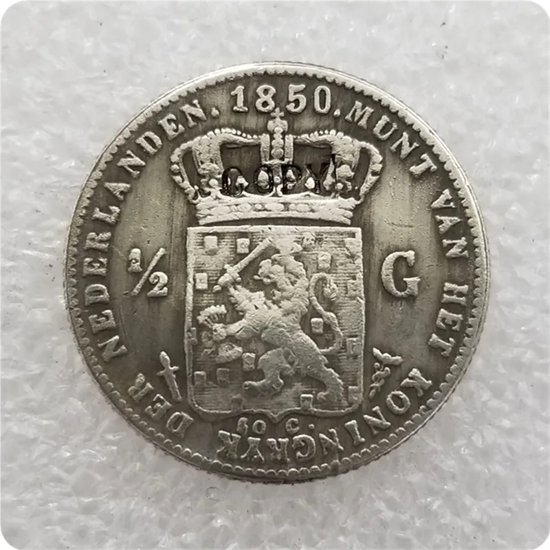 1850 1853 Нидерланды 1/2 GULDEN копия монет | Дом и сад