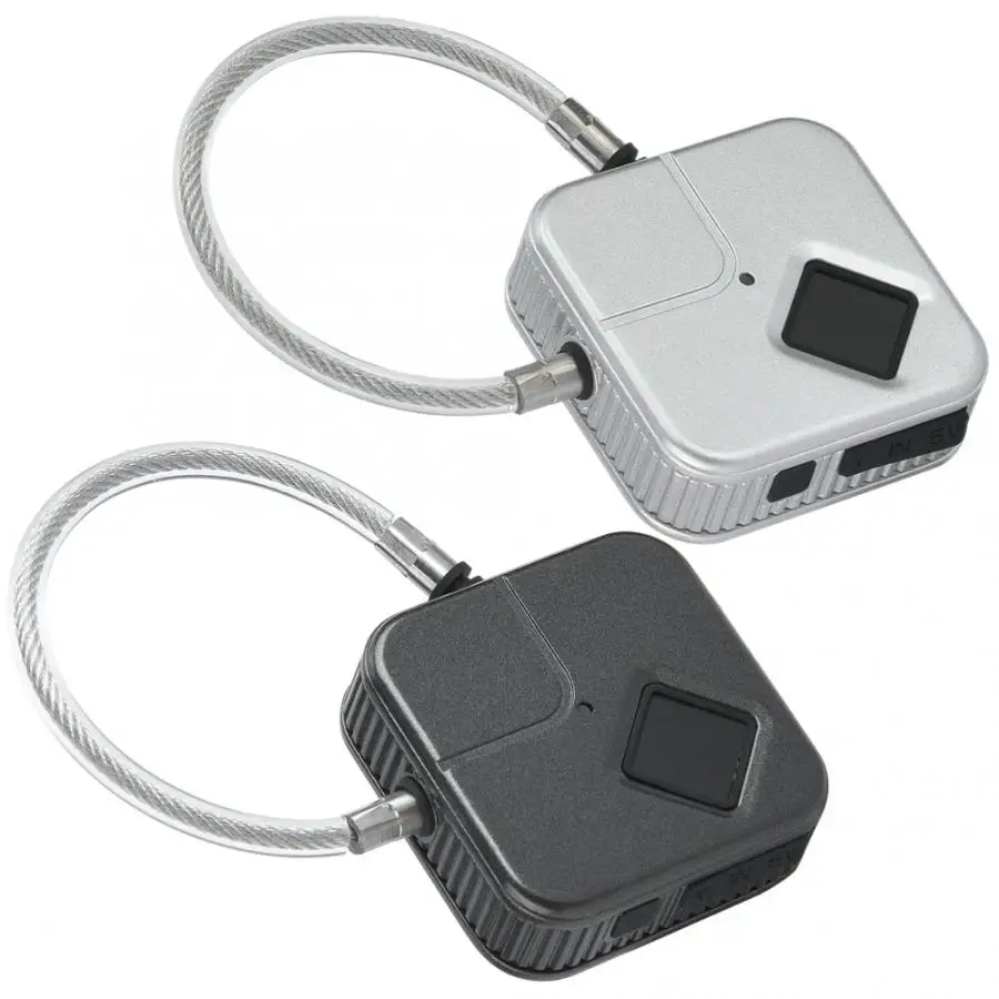 Fingerprint Lock Smart Keyless Padlock Wire Rope USB Charging securite porte puertas | Обустройство дома