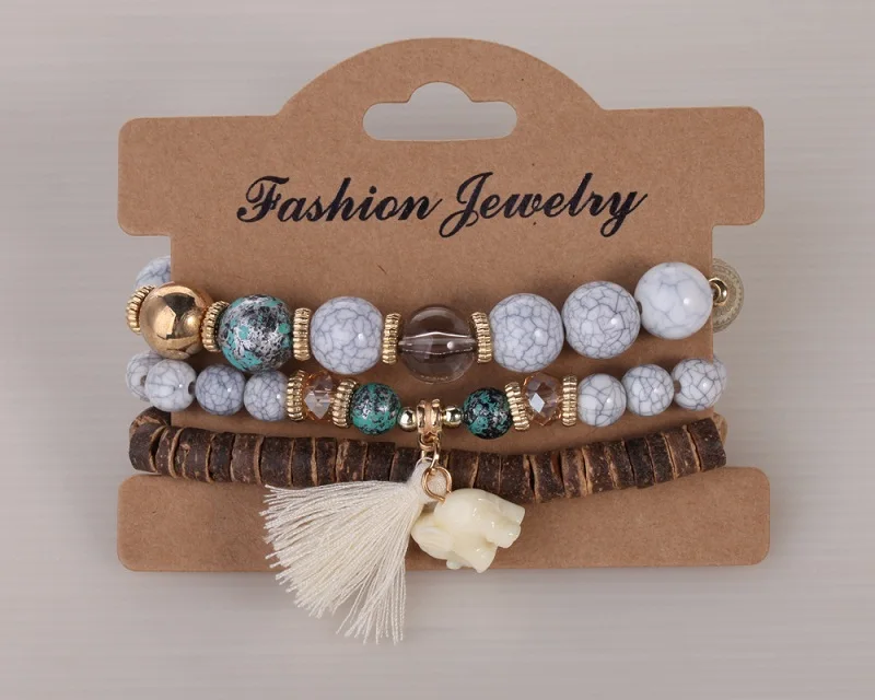 Find Me 2017 новая мода винтажный этнический многослойный большой бисер браслеты бохо