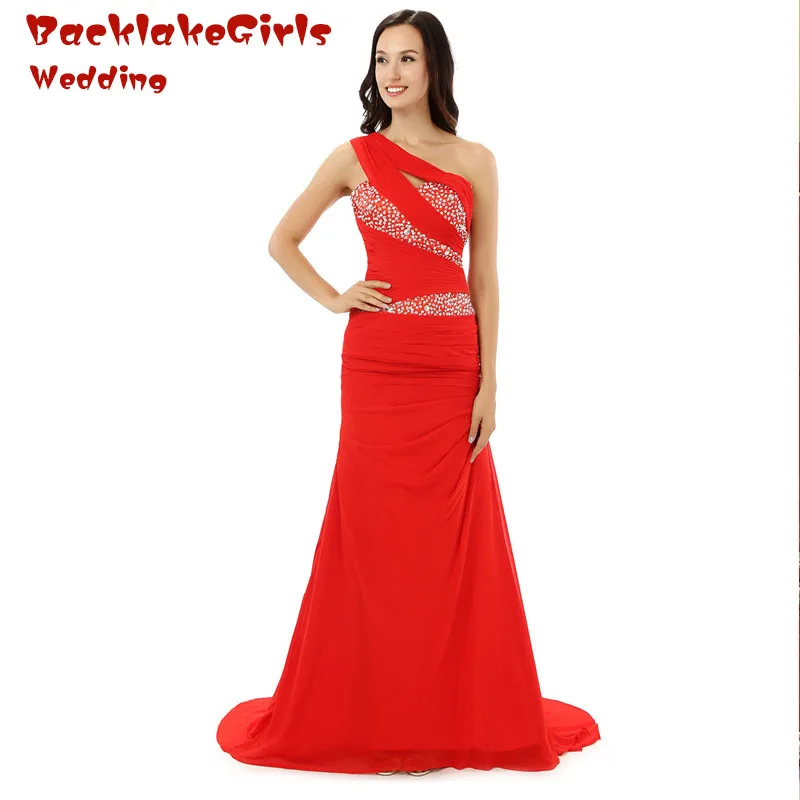 Новый 2017 Длина Пола Без Бретелек Образным Вырезом Элегантный шифон Кристалл Pleat