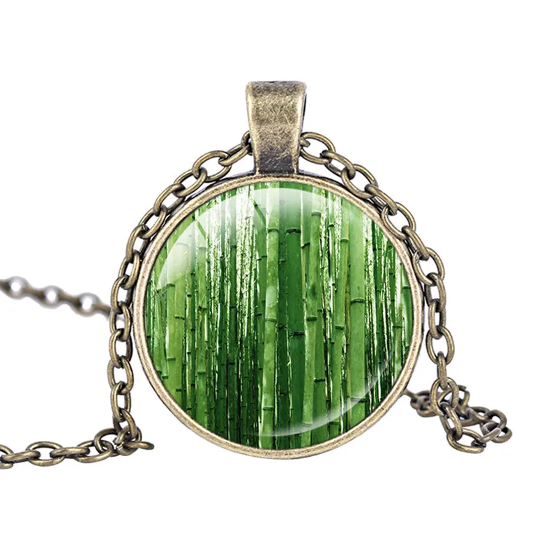 Lucky bamboo ювелирное изделие яркое зеленое бамбуковое растительное ожерелье с фото
