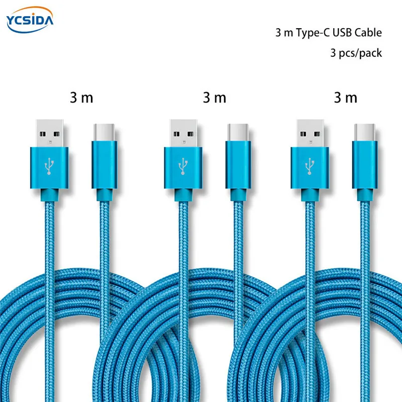 5V 2.4A USB C нейлоновый кабель для зарядного устройства Samsung S10/LG G6/Huawei mate 20/Xiaomi 8/OPPO