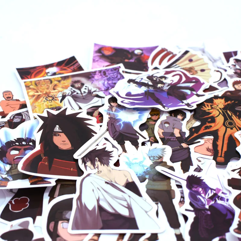 51 шт./компл. обувь для косплея; аниме стикеры NARUTO для компьютера PS4 зарядного устройства телефона Ноутбук ТВ холодильник велосипеда Водонепроницаемый наклейка Стикеры