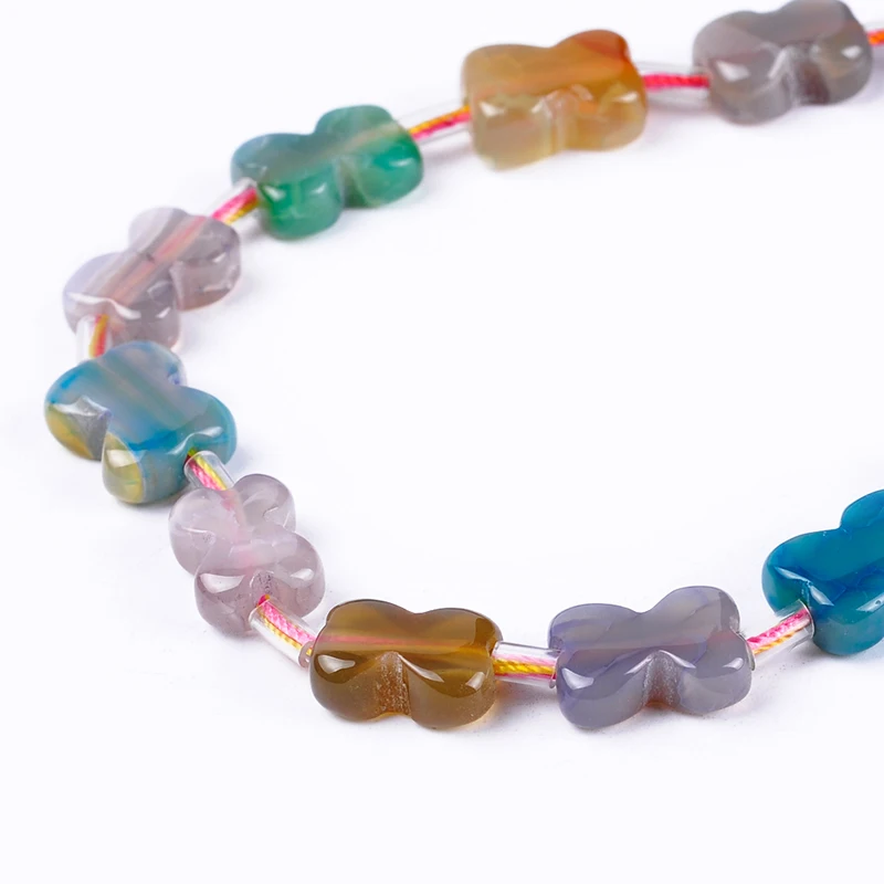 Высококачественные полудрагоценные милые бусины из агата в полоску с мелким