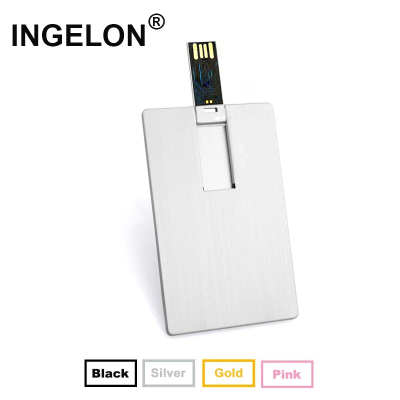 Ingelon кредитная карта USB флэш 8 ГБ 16 32 64 Гб рекламный супер тонкий принт Форма карты