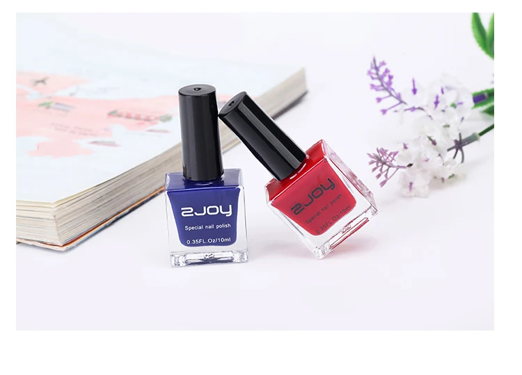 Штамповка для ногтей ZJOY, 10 м#01, черный цвет, штамповка для ногтей, лак для ногтей, специальный штамповочный лак для ногтей, 10 мл