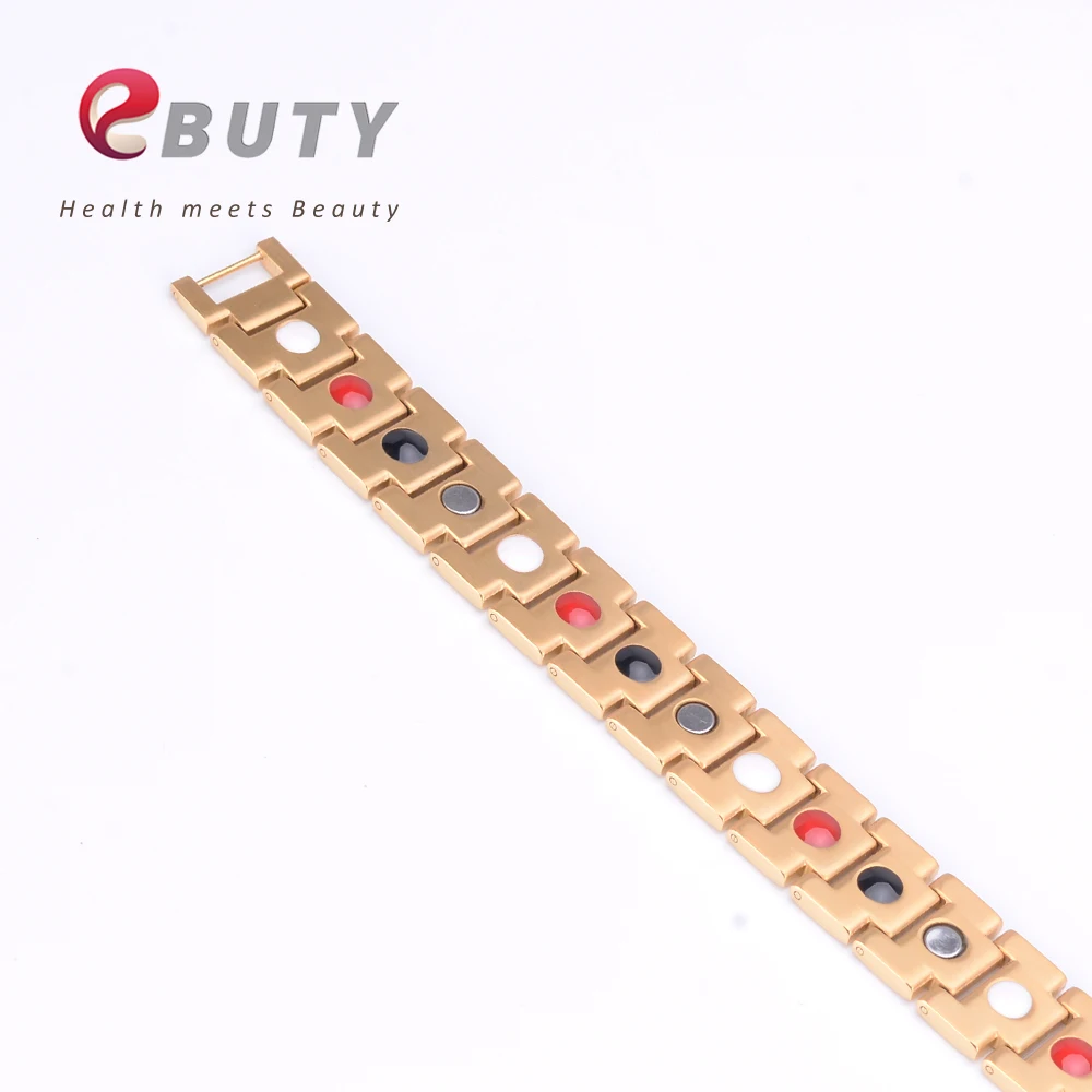 EBUTY мужской золотой браслет титановый Магнит Энергия здоровье модные ювелирные