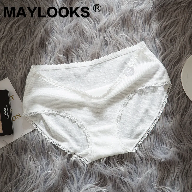 Maylooks большой размер Хлопок Женские Прозрачные Нижнее белье Высокая Талия