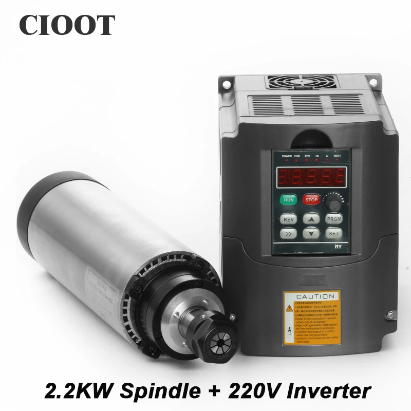Фото CNC шпинделя 2.2kw Фрезерные станки Двигатель 80 мм ER20 с воздушным охлаждением + 220 В CNC шпинделя 2.2kw Фрезерные станки Двигатель 80 мм ER20 с воздушным охлаждением + 220 В