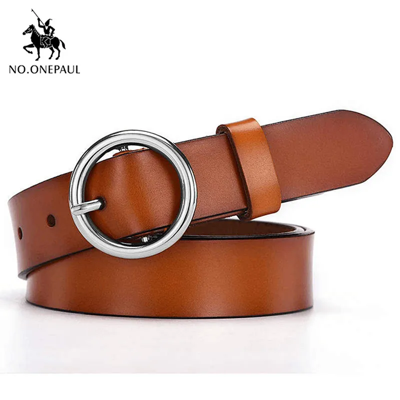 YQ01 brown silver NO. ONEPAUL женский ремень Горячая Последняя мода дизайн кольцо Серебряная Пряжка Ретро Простой Панк Дамский металлический для джинсов или платья - Цвет: YQ01 brown silver