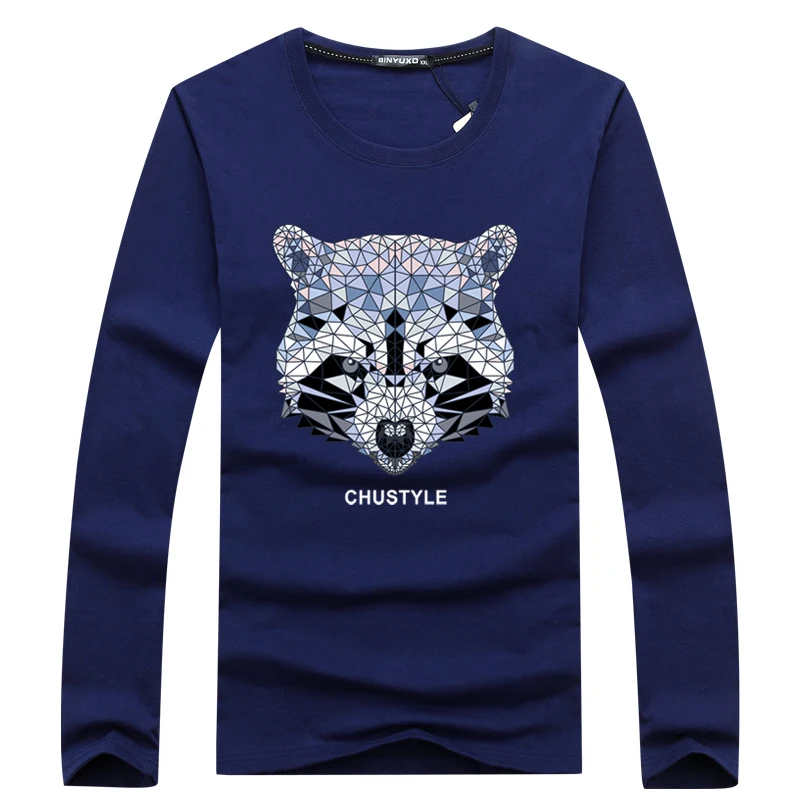 Яркая брендовая Новинка 2017 осенняя футболка большого размера мужские хлопковые