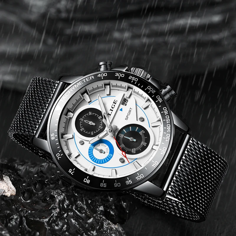 Neue LIGE Herren Uhren Лидирующий бренд Luxus Mode Analog Quartz Uhr myanner voller Stahl бизнес Sport Wasserdichte