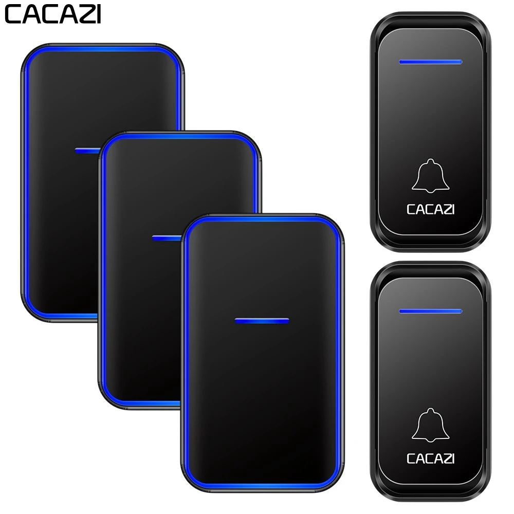 

CACAZI Intelligent Home Wireless Doorbell Waterproof 1 2 Button 1 2 3 Receiver US EU UK AU Plug Calling Door Bell Wireless Chime