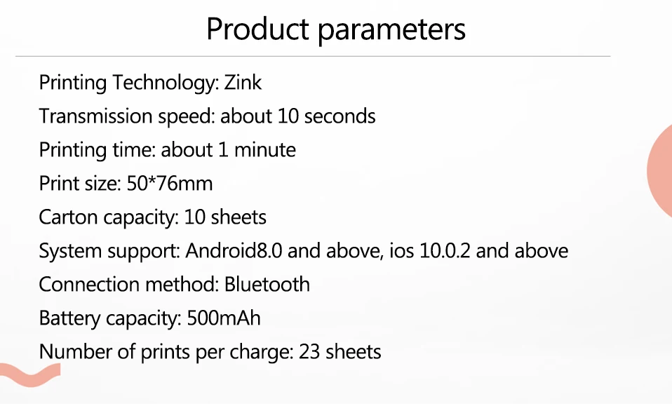 huawei Honor фотопринтер AR Zink портативный принтер Карманный Bluetooth принтер поддержка DIY поделиться 500 мАч Карманный принтер