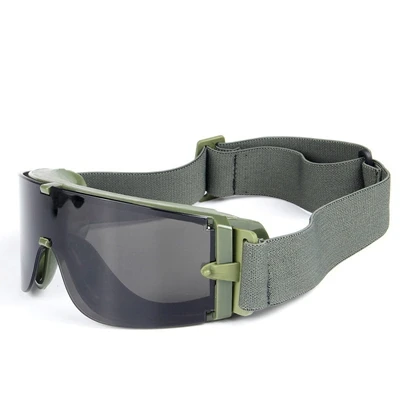 green frame Военный страйкбол мужские солнцезащитные очки X800 тактические очки армейские Пейнтбольные очки ветрозащитные мотоциклетные защитные очки 3 линзы - Цвет: green frame