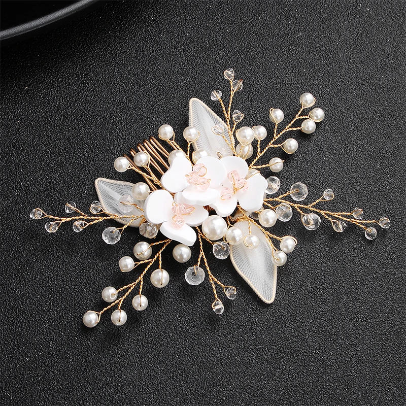 Miallo Новейшие Белые грушевидные свадебные гребни невесты для волос хрустальные