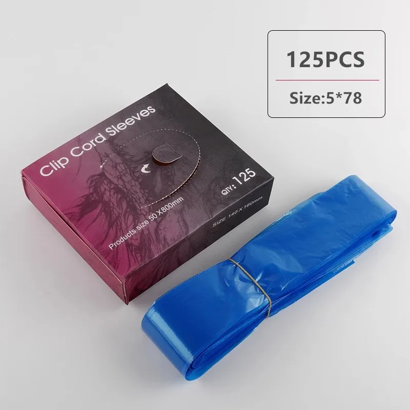 Pro 125 шт медицинская синяя пластиковая Татуировка скрепка для станка шнур рукава чехлы Сумки