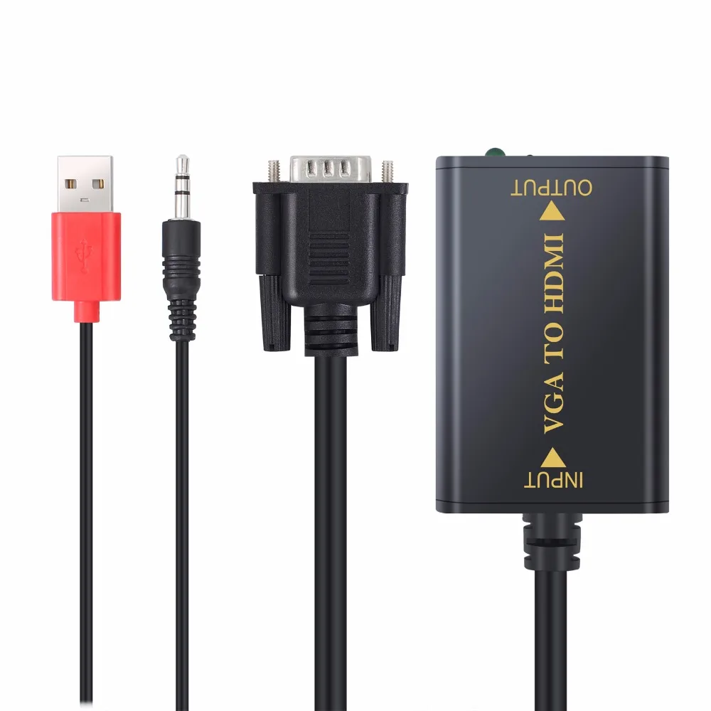 Адаптер LiNKFOR VGA HDMI совместимый преобразователь кабеля с поддержкой аудио для HDTV